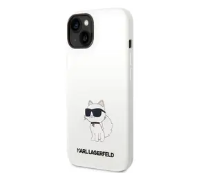 Karl Lagerfeld Liquid Silicone Choupette NFT Zadní Kryt pro Apple iPhone 14 Plus bílá