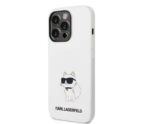 Karl Lagerfeld Liquid Silicone Choupette NFT Zadní Kryt pro Apple iPhone 14 Pro Max bílá