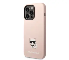 Karl Lagerfeld Liquid Silicone Choupette Zadní Kryt pro Apple iPhone 14 Pro růžová