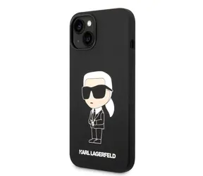 Karl Lagerfeld Liquid Silicone Ikonik NFT Zadní Kryt pro Apple iPhone 14 Plus černá