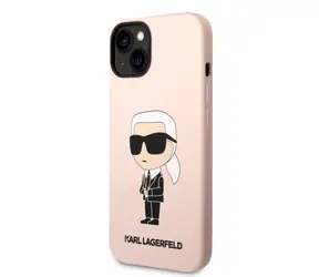 Karl Lagerfeld Liquid Silicone Ikonik NFT Zadní Kryt pro Apple iPhone 14 Plus růžová