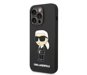 Karl Lagerfeld Liquid Silicone Ikonik NFT Zadní Kryt pro Apple iPhone 14 Pro černá