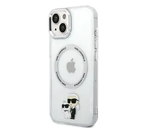 Karl Lagerfeld MagSafe Kompatibilní Kryt IML Karl and Choupette NFT pro Apple iPhone 14 Plus transparentní