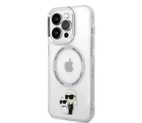 Karl Lagerfeld MagSafe Kompatibilní Kryt IML Karl and Choupette NFT pro Apple iPhone 14 Pro transparentní