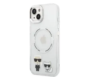 Karl Lagerfeld MagSafe Kompatibilní Kryt Karl and Choupette pro Apple iPhone 14 Plus transparentní