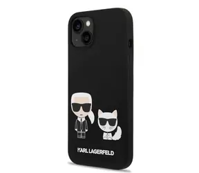 Karl Lagerfeld MagSafe Kompatibilní Kryt Liquid Silicone Karl and Choupette pro Apple iPhone 14 černá