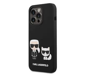 Karl Lagerfeld MagSafe Kompatibilní Kryt Liquid Silicone Karl and Choupette pro Apple iPhone 14 Pro černá
