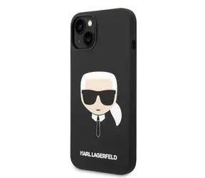 Karl Lagerfeld MagSafe Kompatibilní Kryt Liquid Silicone Karl Head pro Apple iPhone 14 Plus černá