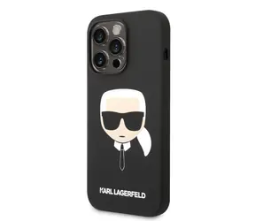 Karl Lagerfeld MagSafe Kompatibilní Kryt Liquid Silicone Karl Head pro Apple iPhone 14 Pro černá