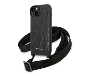 Karl Lagerfeld Monogram Crossbody Zadní Kryt pro Apple iPhone 14 Plus černá