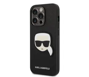 Karl Lagerfeld PU Saffiano Karl Head Zadní Kryt pro Apple iPhone 14 Pro černá