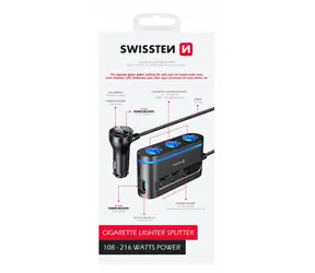 SWISSTEN CL adaptér USB-A + 2x USB-C + 3x CL / až 216W 