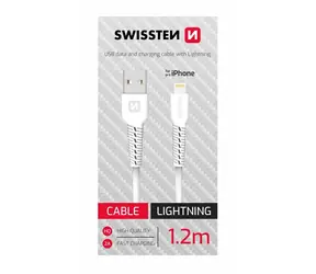 SWISSTEN datový kabel USB - LIGHTNING 1.2m bílá