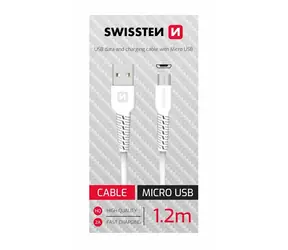 SWISSTEN datový kabel USB - MicroUSB 1.2m bílá