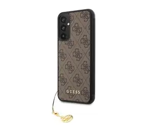 GUESS 4G Charms Zadní Kryt pro Samsung Galaxy A34 5G hnědá
