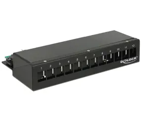 Delock Keystone Desktop Patch Panel 12 Port black