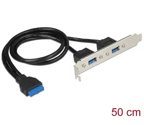 Delock Záslepka 1 x 19 pin USB 3.0 pin (F) interní - 2 x USB 3.0 Typ-A (F) / externí