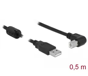 Delock Kabel USB 2.0 Typ-A (M) - USB 2.0 Typ-B (M) pravoúhlý 0.5m černá