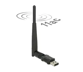 Delock USB 2.0 / dvoupásmový WLAN adaptér ac/a/b/g/n 433 + 150 Mbps / externí anténa