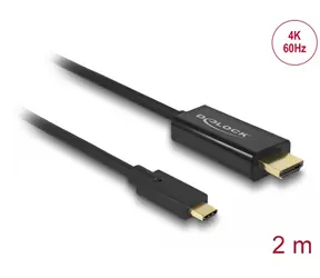 Delock Kabel USB Type-C (M) - HDMI (M) 2m černá / DP Alt Mód / 4K / 60Hz