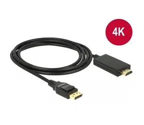 Delock Kabel DisplayPort 1.2 (M) - High Speed HDMI-A (M) 2m černá / pasivní / 4K / 30 Hz 
