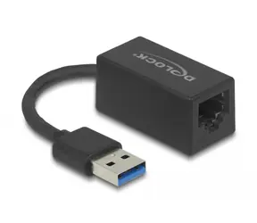 Delock Adaptér SuperSpeed USB Typ-A (M) - Gigabit LAN 10/100/1000 Mbps černá / USB 3.2 Gen 1 