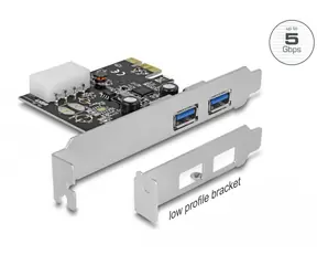 Delock PCI Express Karta - 2 x externí SuperSpeed USB / 5 Gbps / USB 3.2 Gen 1 Typ-A (F)