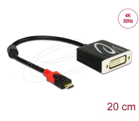 Delock Adaptér USB Type-C (M) - DVI (F) černá / DP Alt Mód / 4K / 30Hz