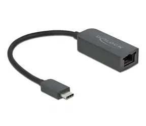 Delock Adaptér USB Type-C (M) - 2.5 Gigabit LAN kompaktní 0.16m černá