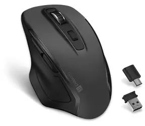 CONNECT IT Dual SmartSwitch černá / Bezdrátová optická myš / 2.4 GHz / USB-A&C nano přijímač / 1600 DPI / 1x AA