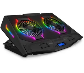 CONNECT IT CCP-3020-BK Neo RGB černá / Chladicí podložka pod notebook 17" / 6 rychlostí / LCD 