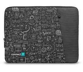CONNECT IT CFF-7013-DD Doodle černá / Pouzdro pro notebook 13.3" 