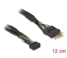 Delock Kabel USB 2.0 pin konektor (F) pitch vdálenost 2.00mm 10 pin - USB 2.0 pin konektor (M) pitch vdálenost 2.54mm 