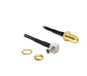 Delock Anténní kabel SMA Jack přepážka - TS-9 90° zástrčka 0.17m
