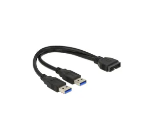 Delock kabel USB 3.0 Pin header (M) - 2 x USB 3.0 Type-A (M) 0.25m