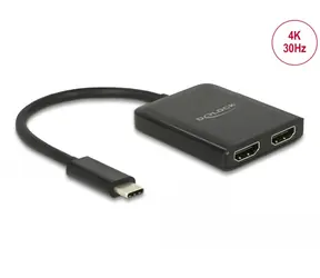 Delock USB Type-C Splitter (DP Alt Mód) - 2 x HDMI výstup černá / 4K / 30Hz 