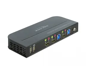 Delock HDMI KVM Switch černá / 4K / 60Hz / USB 3.0 a Audio