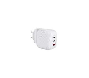 Uniq Verge Pro 66W GAN USB-C nabíječka bílá / výstupy 2x USB-C & USB-A / podpora PD / 66W
