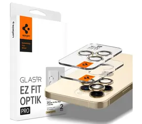 Spigen Glass EZ Fit Optik Pro ochranné sklo na fotoaparát pro Apple iPhone 14 Pro/iPhone 14 Pro Max 2ks zlatá