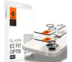 Spigen Glass EZ Fit Optik Pro ochranné sklo na fotoaparát pro Apple iPhone 14/iPhone 14 Plus 2ks béžová