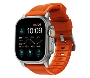 Nomad Rugged Strap řemínek pro Apple Watch oranžová-stříbrná