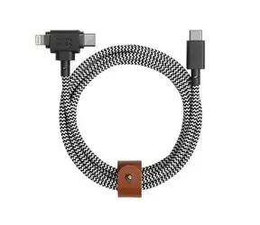 Native Union Belt Universal Cable USB-C/Lightning 1.5m šedá