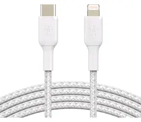 BELKIN CAA004bt1MWH kabel opletený USB-C na Lighting bílá / 1 m 
