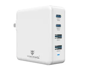 Viking nabíječka USB GaN bílá / 100W / podpora PD3.0 a QC4+ / 4 USB porty