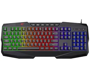Havit KB878L RGB černá / Herní klávesnice / USB / US