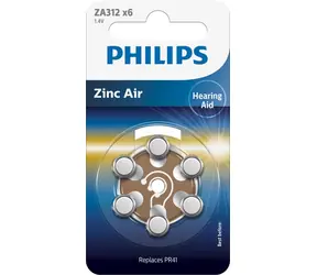 Philips baterie ZA312 Zinc Air - 6ks