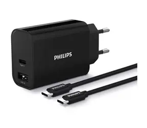 Philips DLP2621C/12 / Nabíječka do sítě + USB-C kabel / USB-A & USB-C / PD & QC
