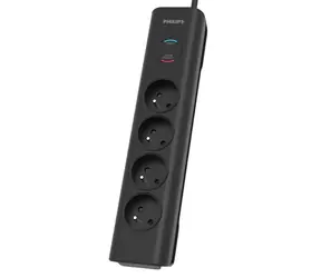 Philips SPN7040BA/60 černá / Přepěťová ochrana / 4 zásuvky
