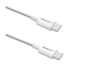 Qoltec 52360 Kabel USB-C 2.0 (M) - USB-C 2.0 (M) 1.5m bílá / PD 60W / QC 3.0