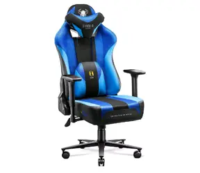 Diablo X-Player 2.0 King modro-černá / Herní židle / nastavitelná / látková / pojezdová kolečka / nosnost 150 kg